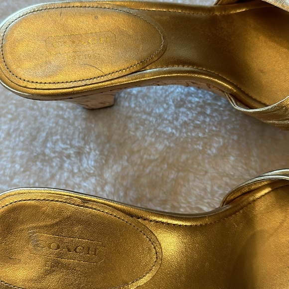 Coach gold sandals. - Picture 2 of 7